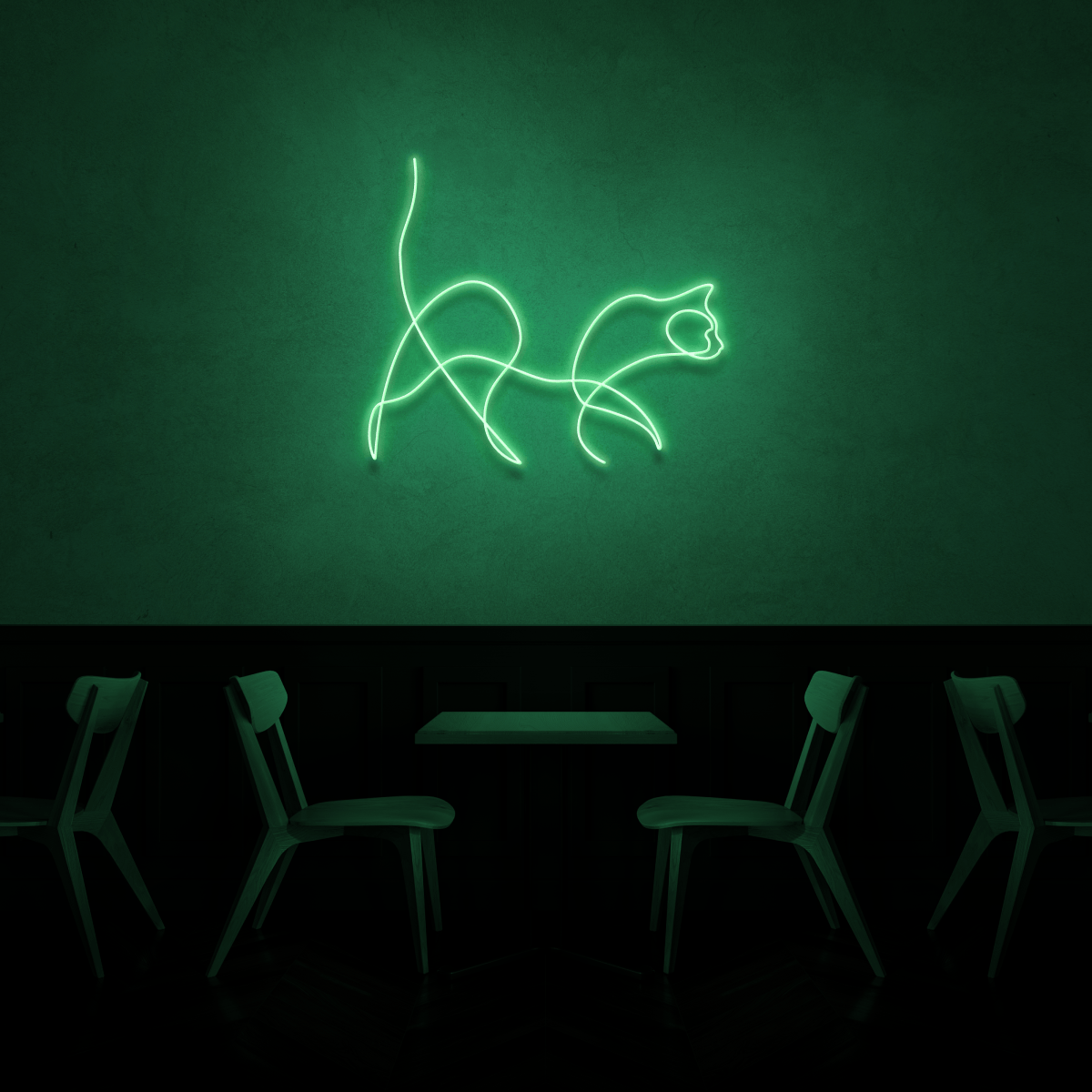 The Neon Lab Cat Neon Line Art