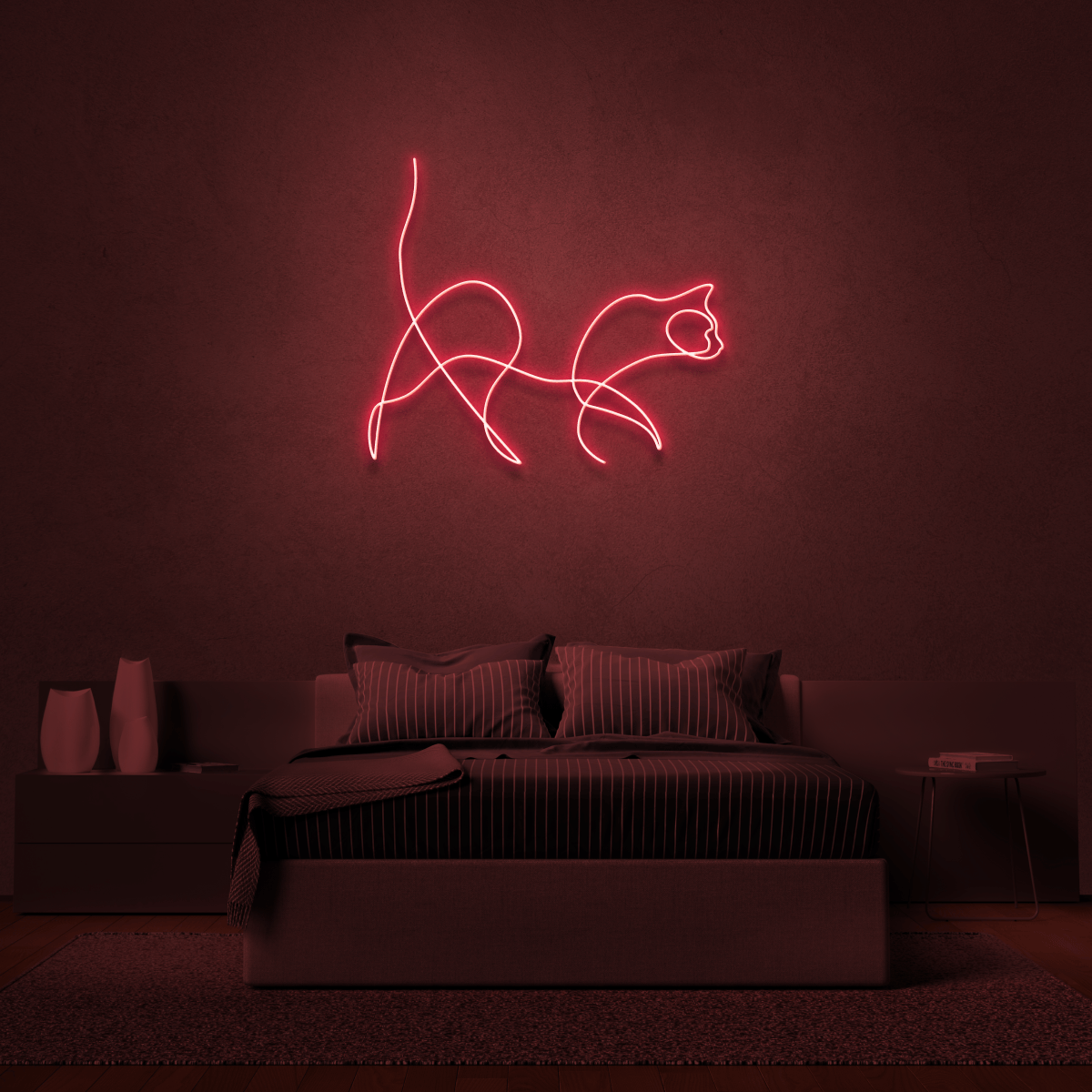 The Neon Lab Cat Neon Line Art